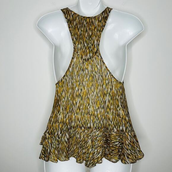 ISABEL MARANT ÉTOILE Top Womens Size 2 Boho Ruffle Asymmetrical Earthy Chic - Picture 7 of 10